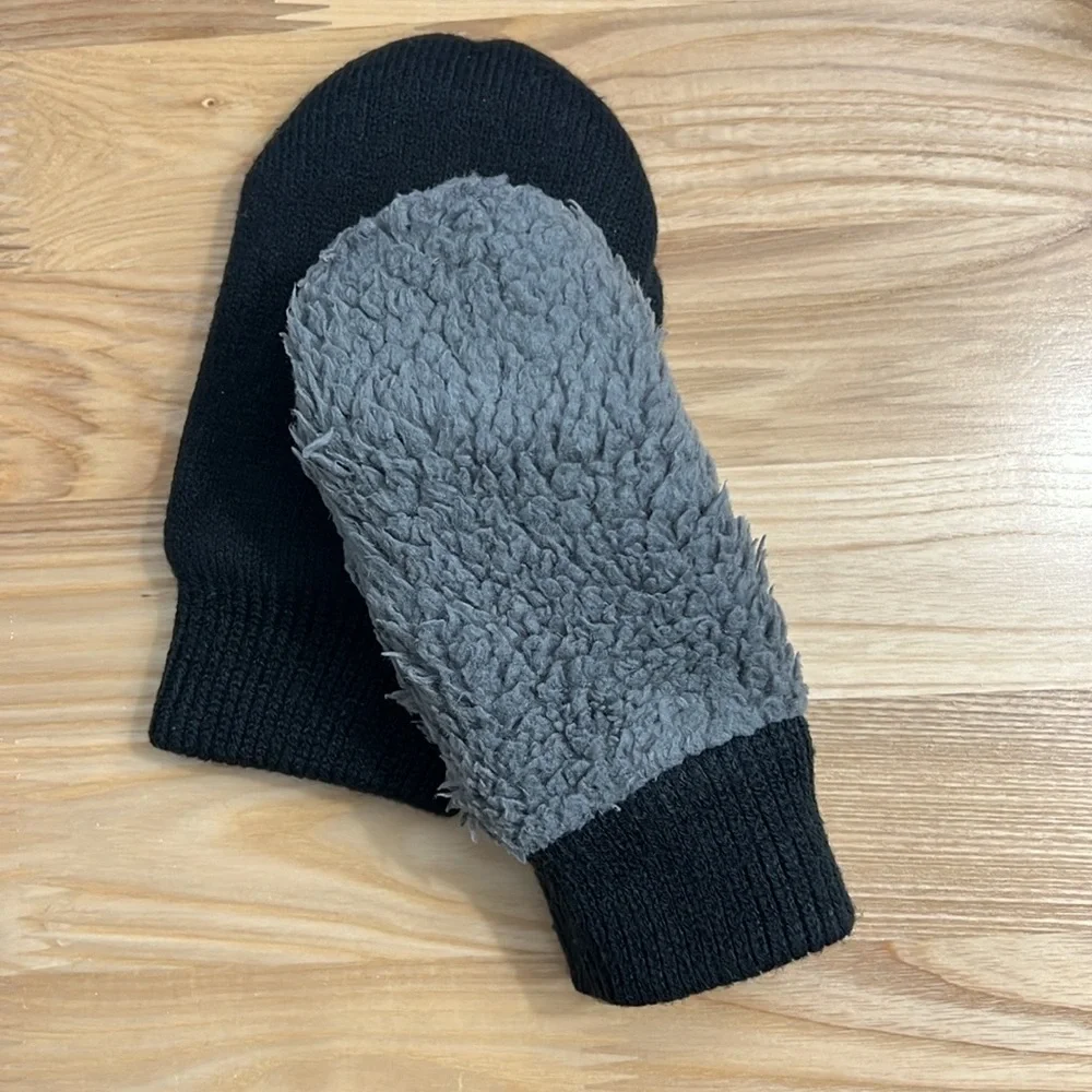 PRIMARY KNIT TEDDY FLEECED LINED GLOVES. SIZE 6-12. Navy